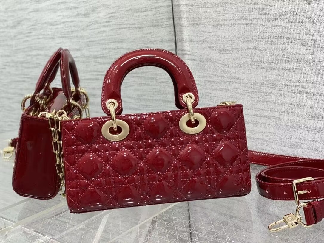 D*or small lady d-joy bag red 22x6x12cm