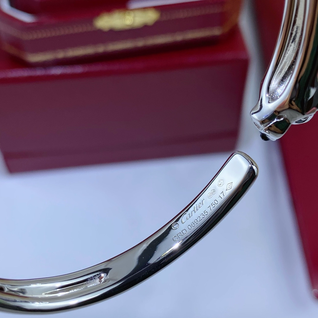 Ca*t*er slim polished leopard bracelet 16-17