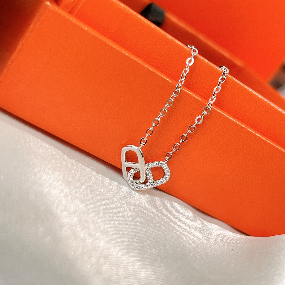 Hermès Pig nose double-ring Necklace