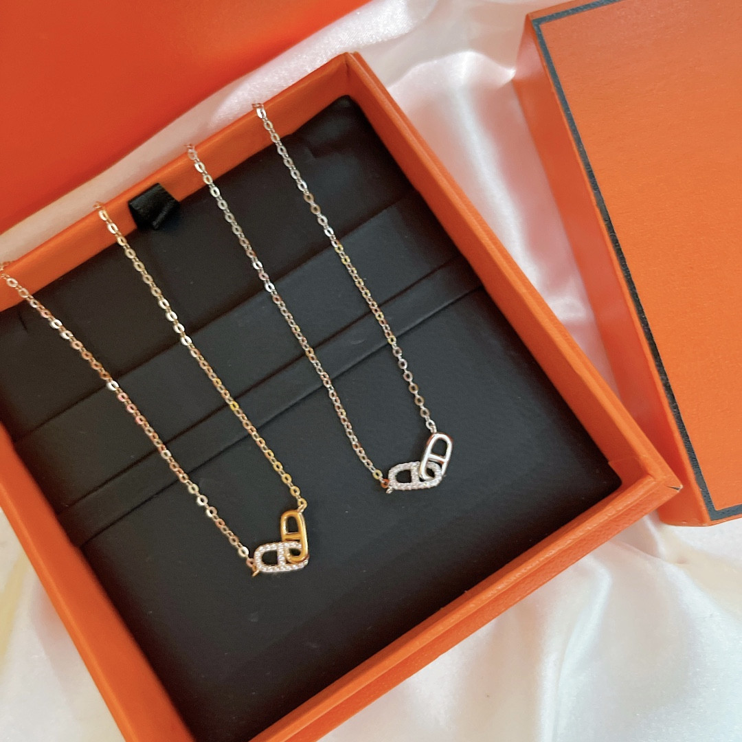 Hermès Pig nose double-ring Necklace