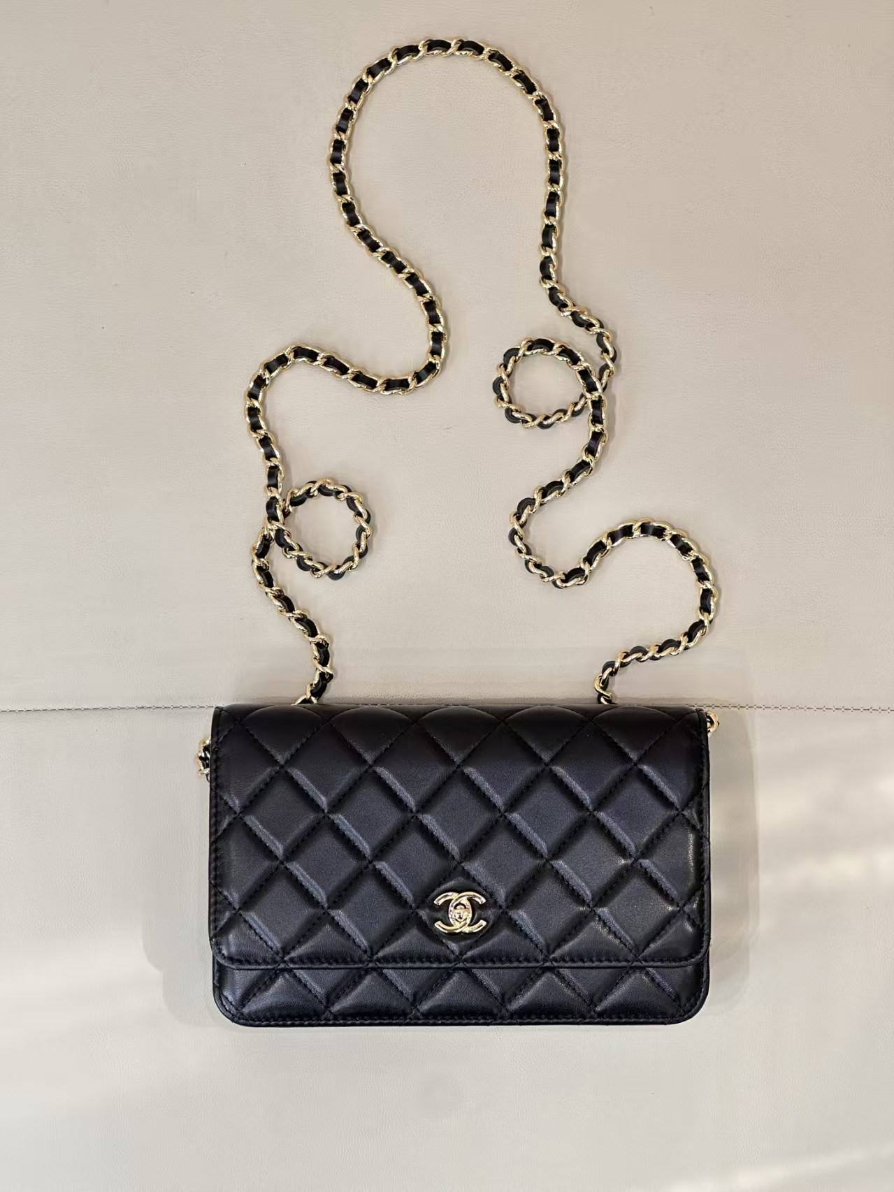 Ch*el woc classic wallet on chain 13x19cm