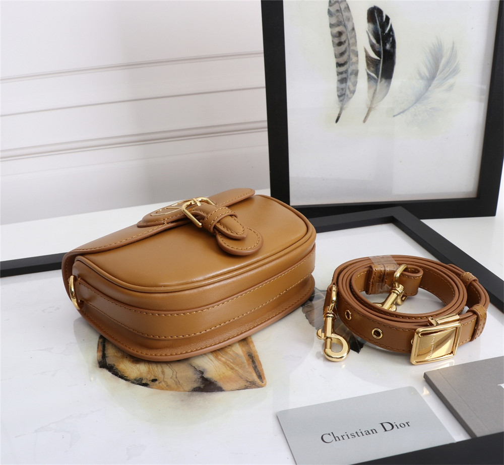 medium D*or bobby bag camel box calfskin