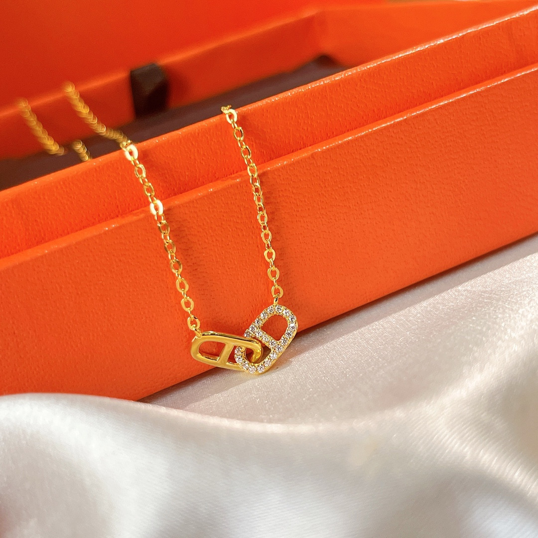 Hermès Pig nose double-ring Necklace