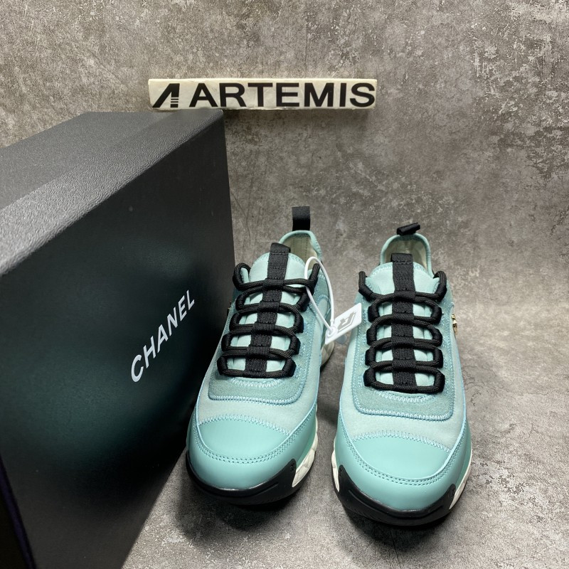 Ch*el pre-owned cloth trainers in green