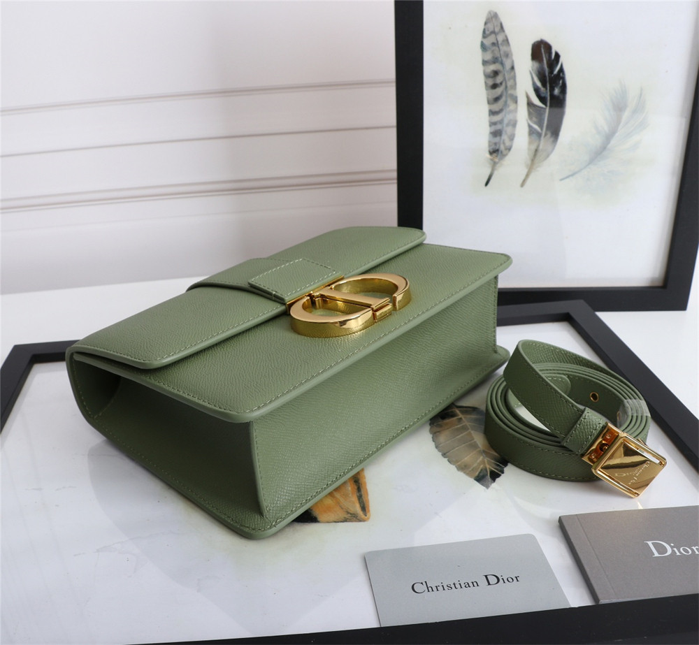 D*or 30 montaigne chain bag grained green
