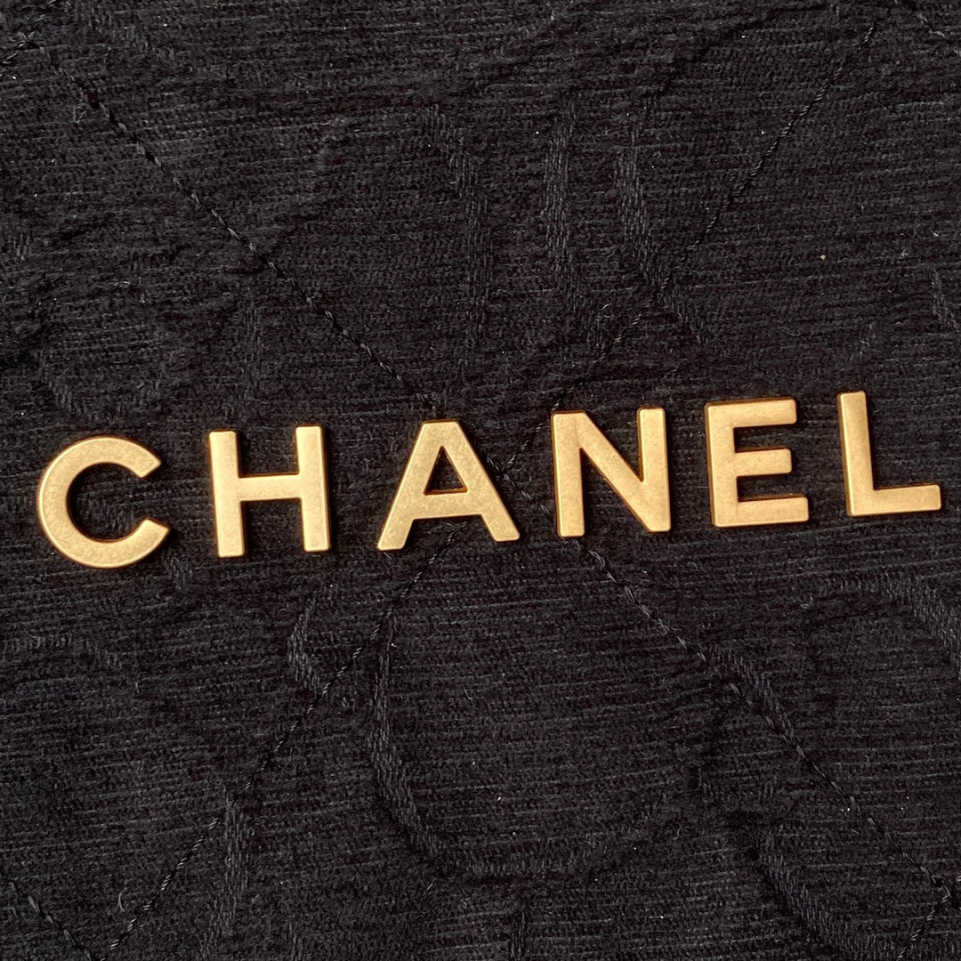 Ch*el 22 handbag velvet black 15.2×16.4×3.1 in