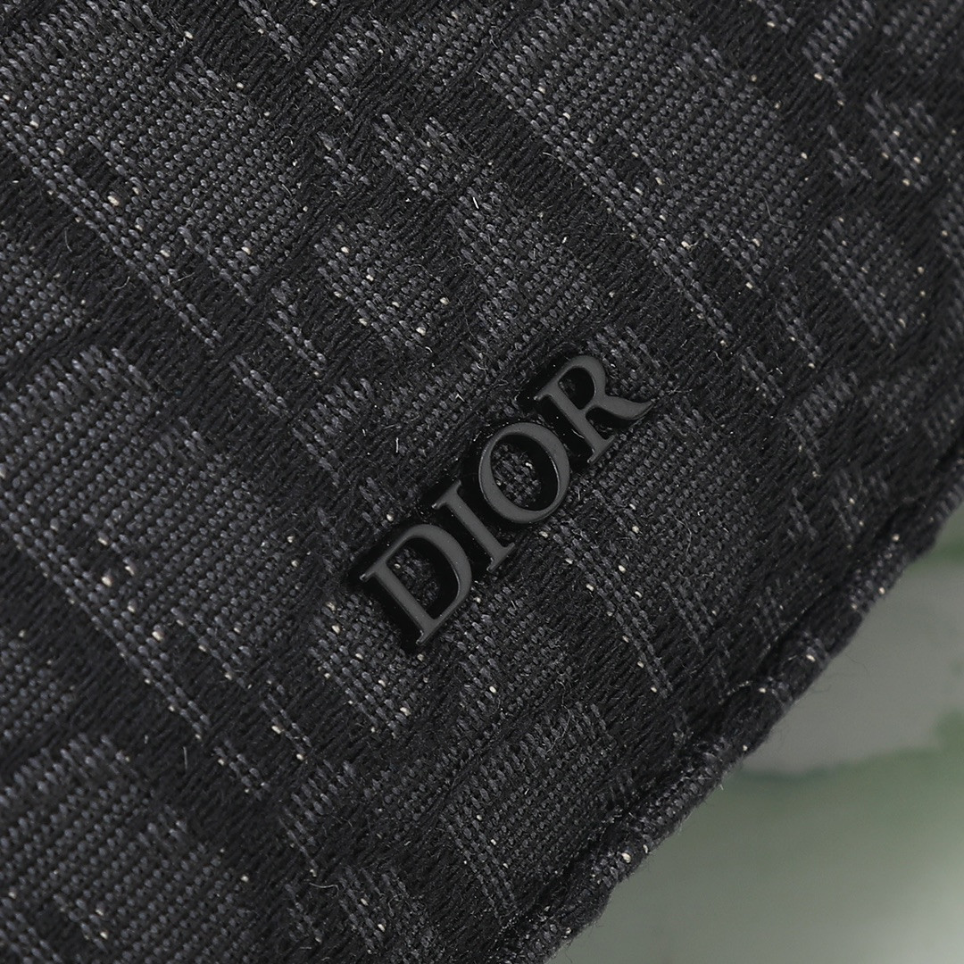 D*or safari bag with strap black D*or oblique jacquard 8.5 x 6 x 2.5 inches