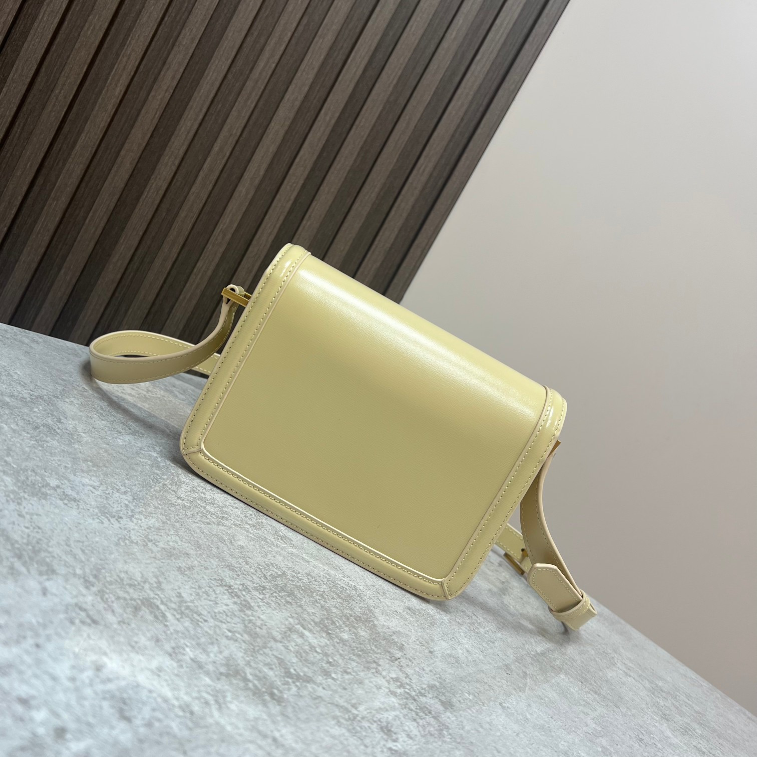 y*l solferino small satchel in box Sa**t Lau*nt yellow 7.4 x 5.1 x 1.9 inches