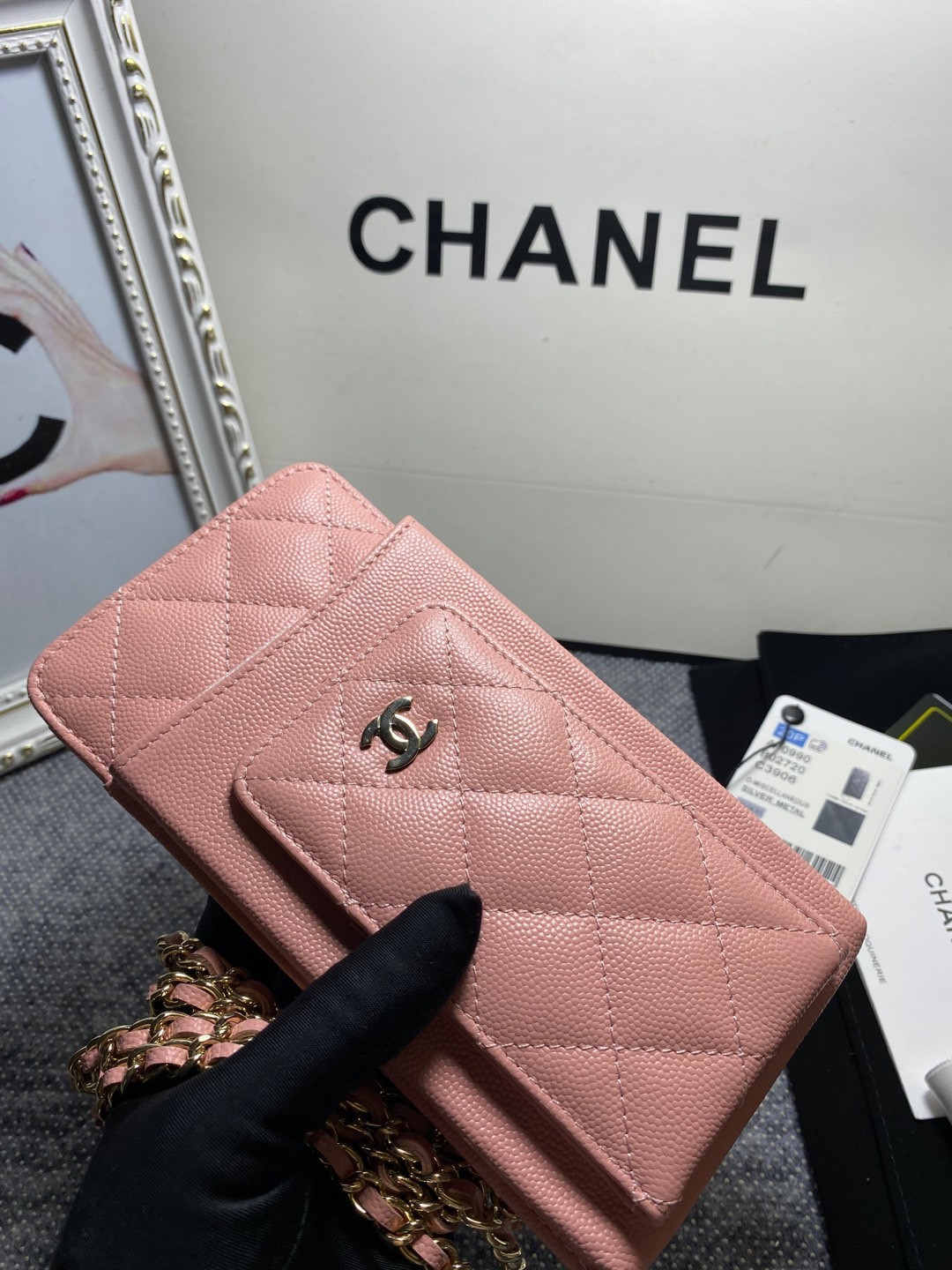 Ch*el long zipped wallet 19-11cm