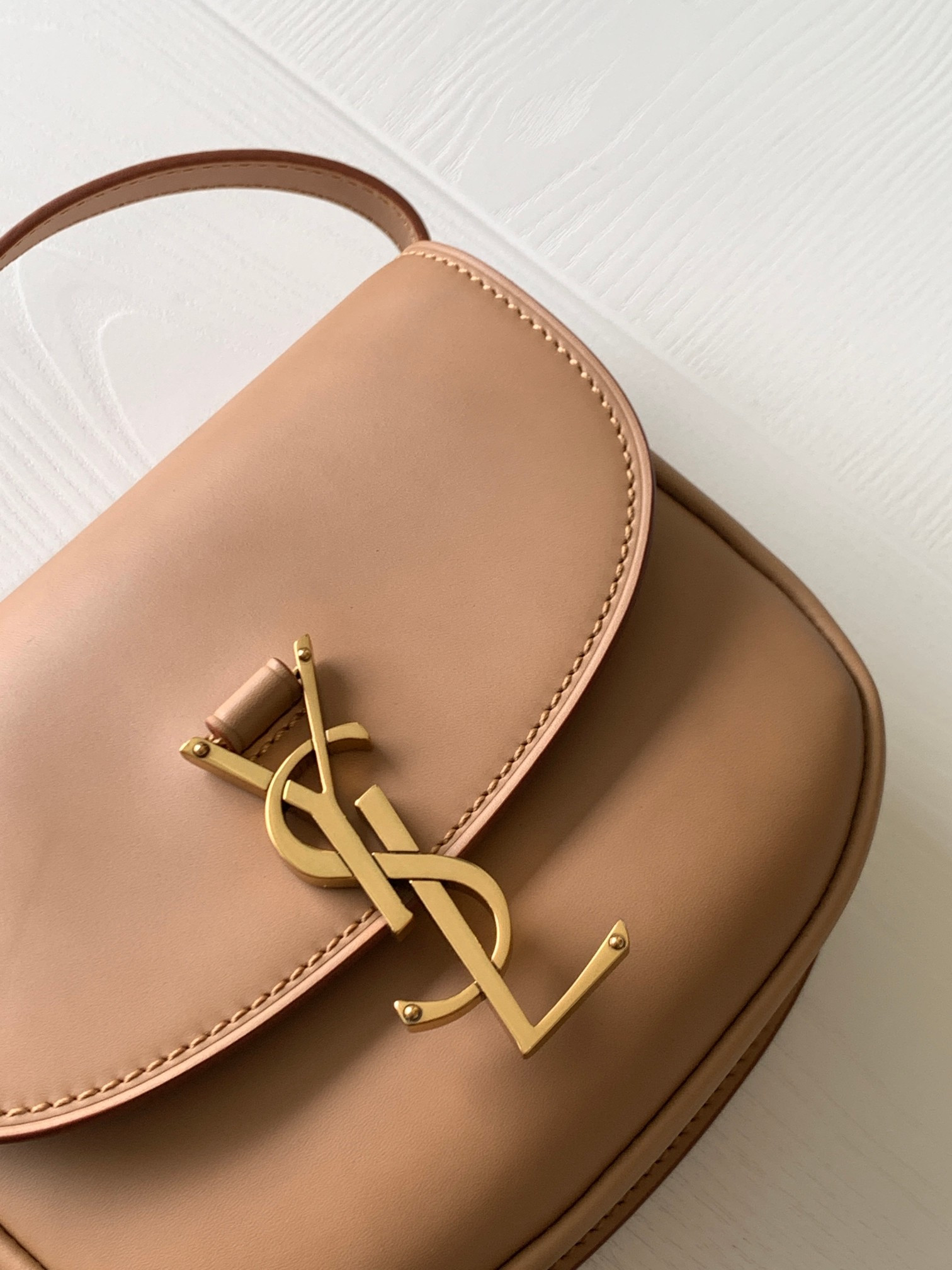 Y*L kaia small satchel in smooth leather 7.2 x 6.1 x 2.1 inches