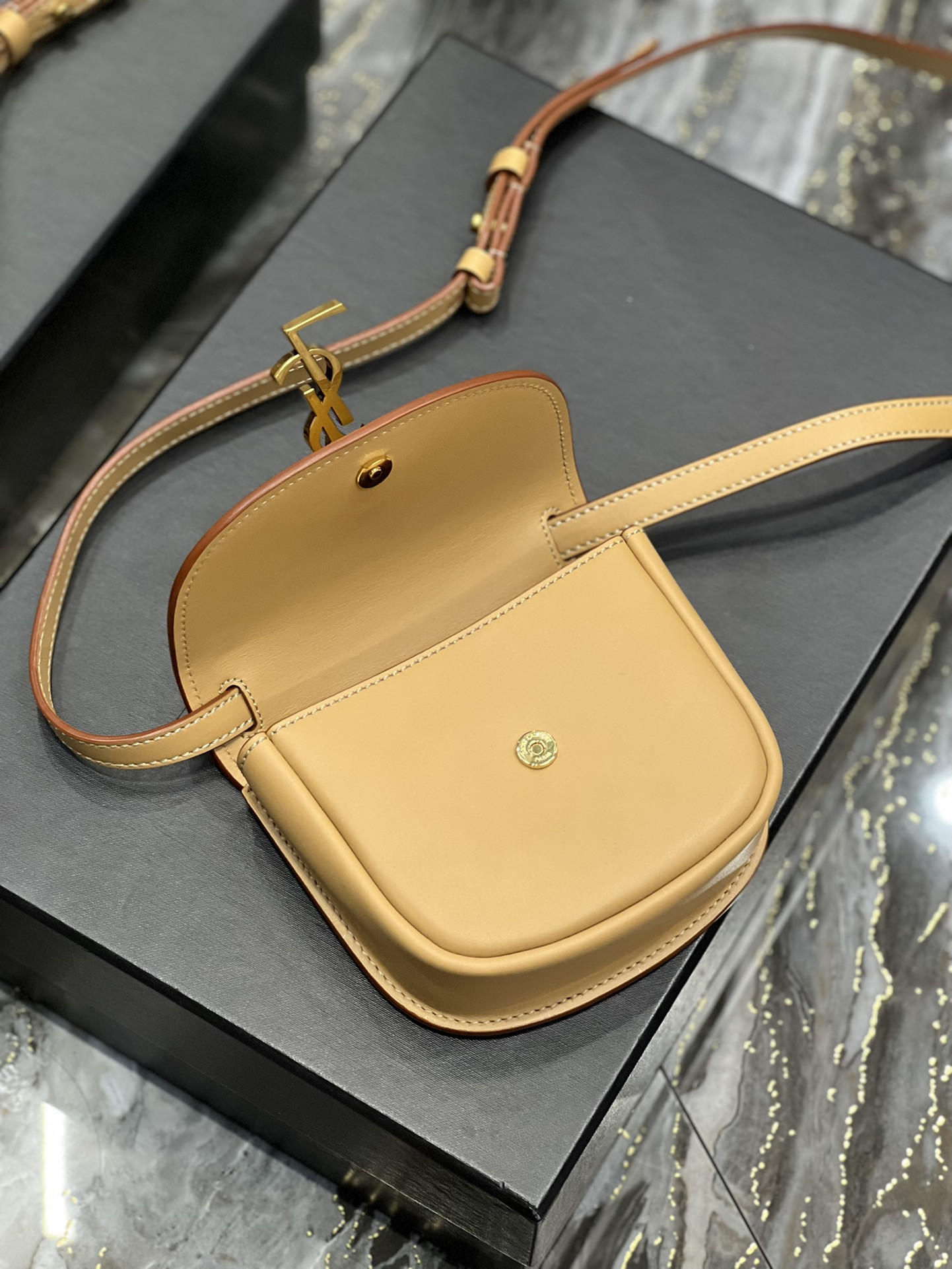 Y*L kaia small satchel in smooth leather 15x14x4.5cm