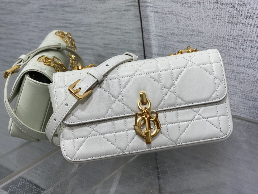 D*or mini D*or ange bag latte macrocannage calfskin 20 x 12 x 5 cm
