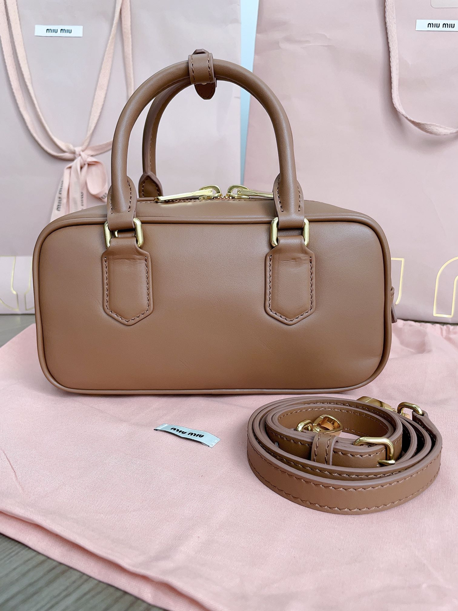 Miu Miu Arcadie leather bag 10.5x22x7.5cm