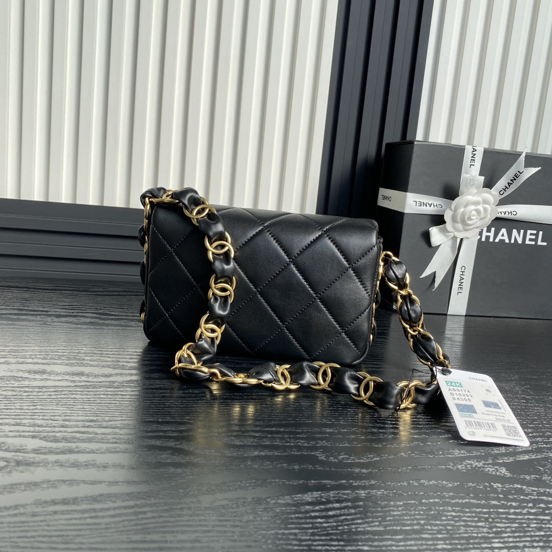 Ch*el fall-winter 2024-25 small flap bag 13x21x7cm